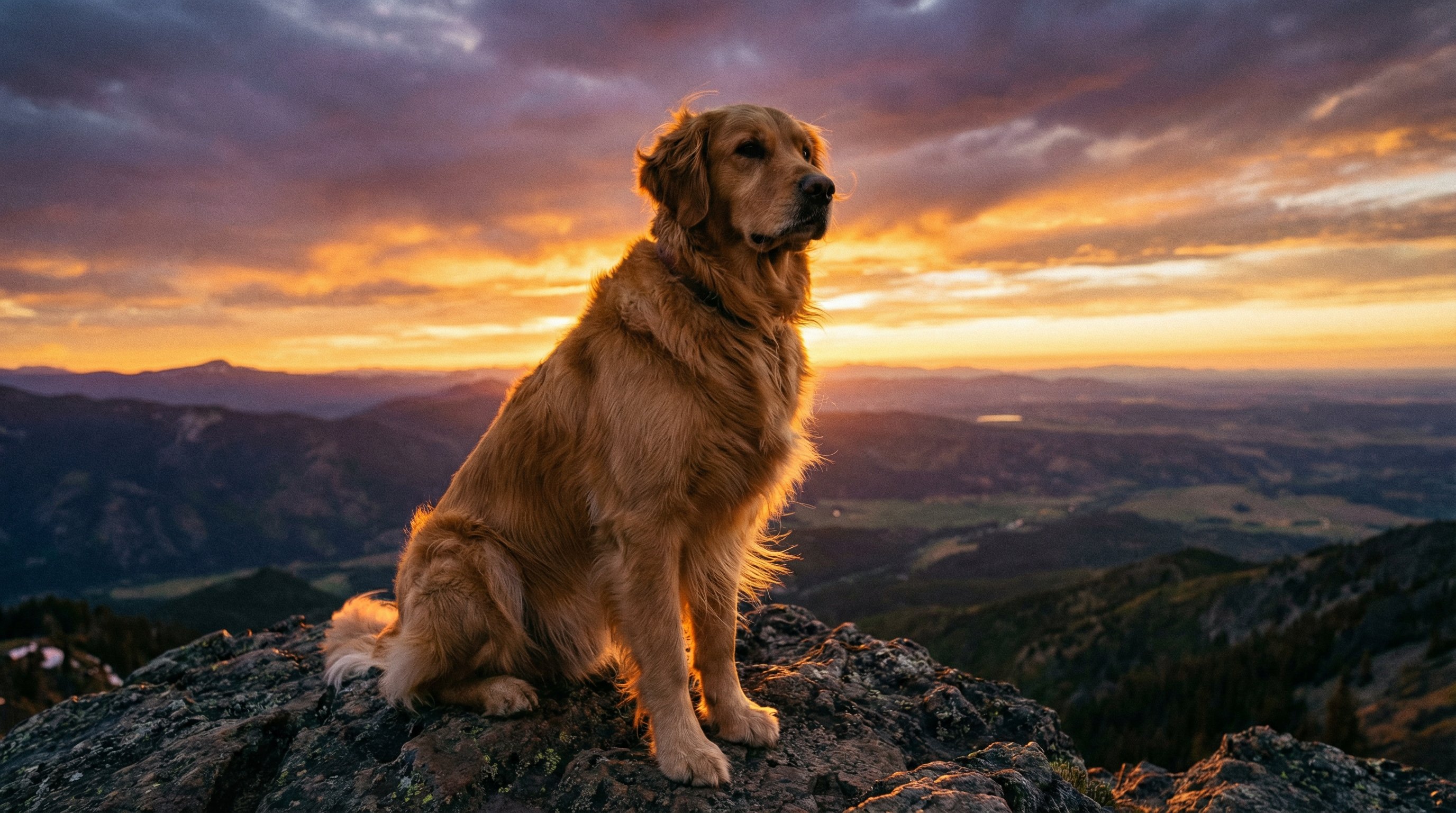 搜同网金毛山巅日落视频