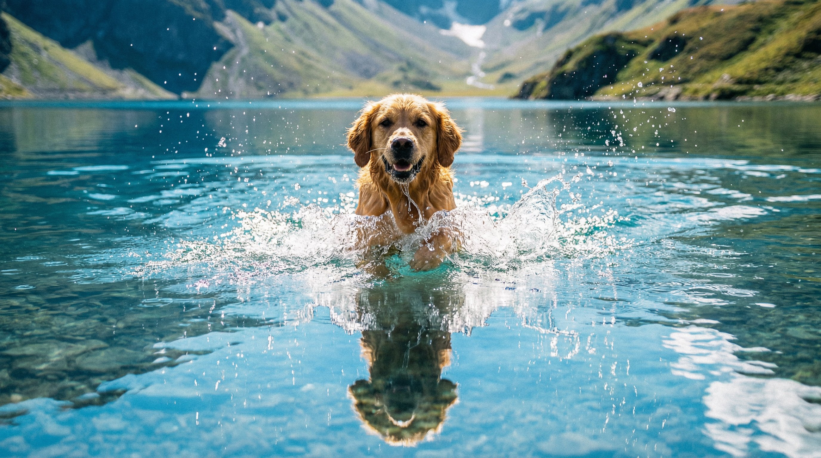 搜同网金毛游泳视频