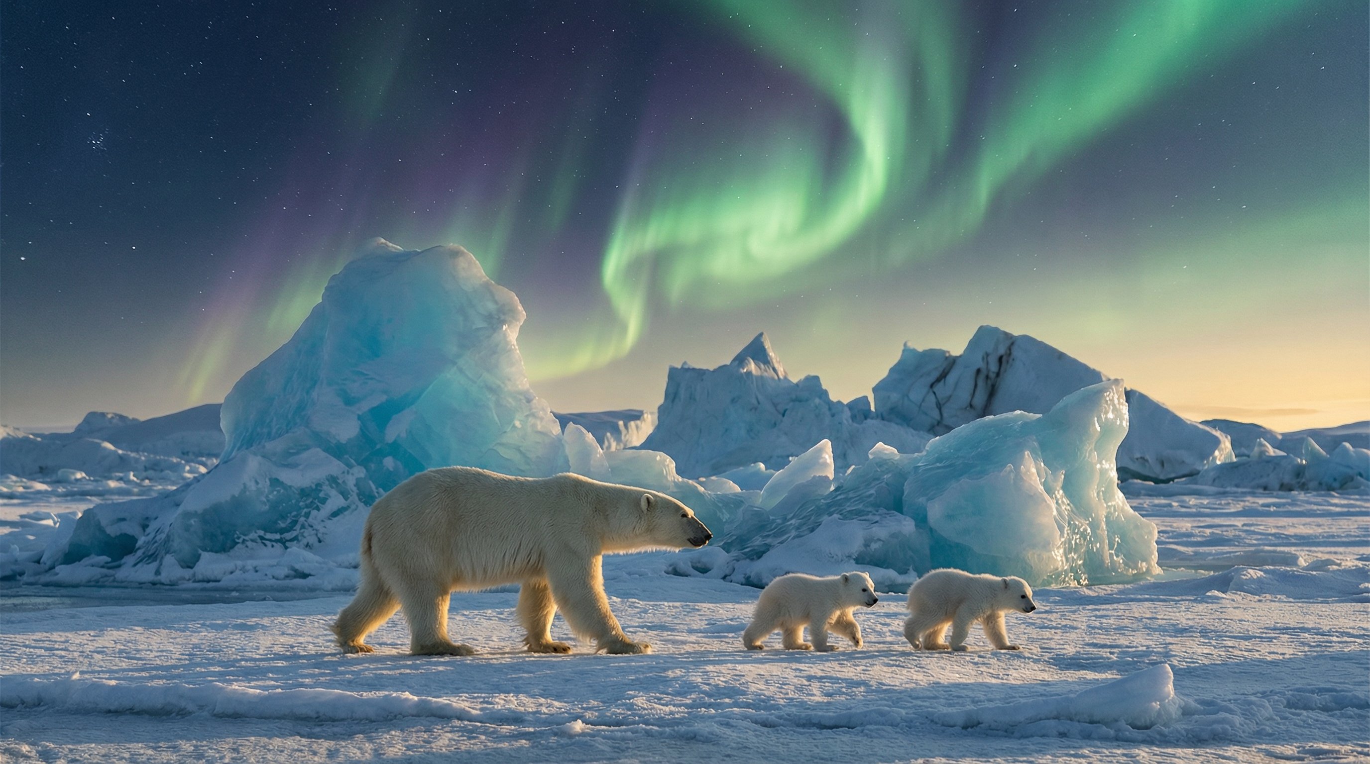 搜同网北极熊极光视频